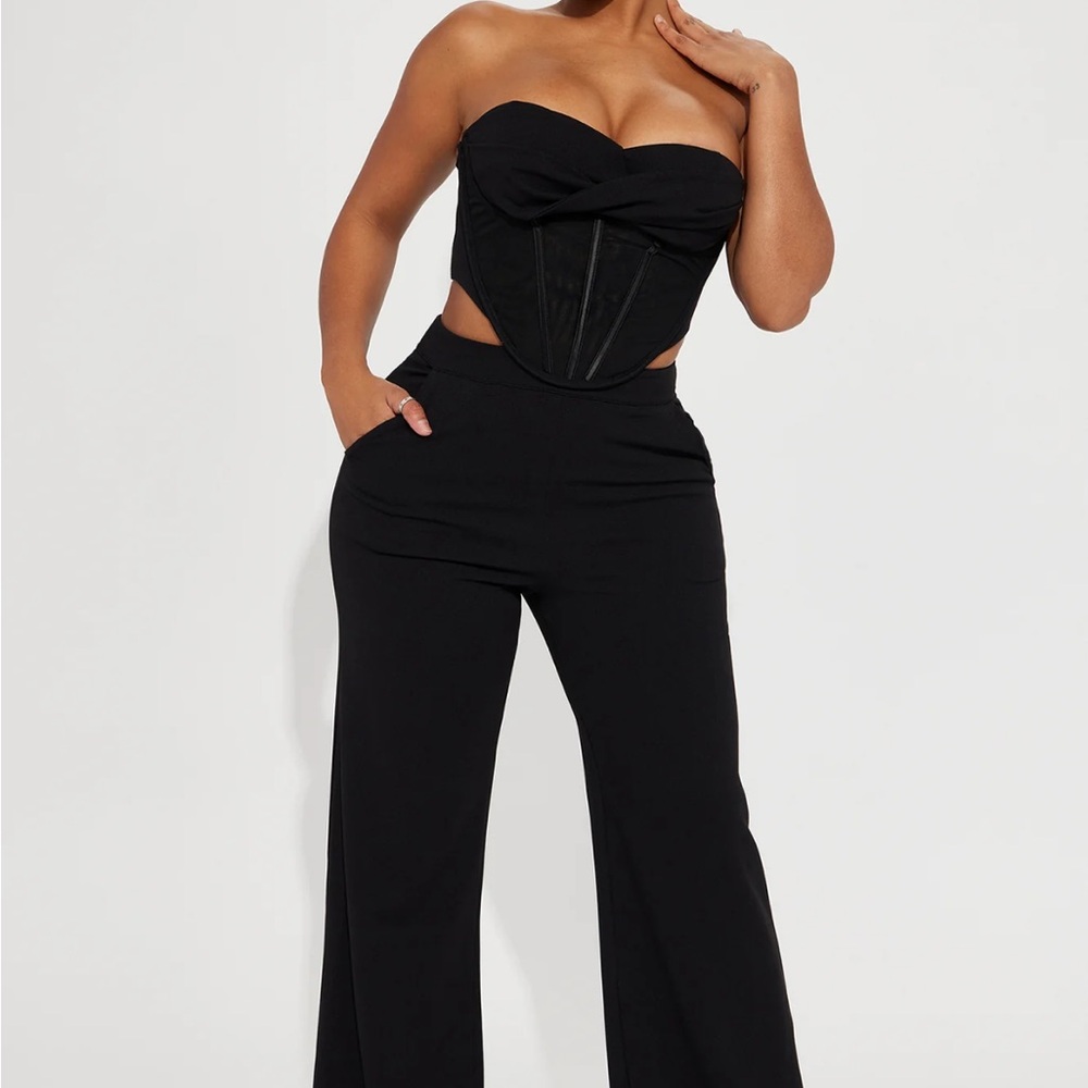 Black Strapless Jumpsuit
